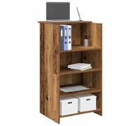 Banco Reception Legno Antico 55x50x103,5 cm - Modern Office Desk with Storage Shelf, Sturdy Multilayer Wood for Hotel Lobby, Clinic, Salon Easy Assembly, Durable & Spacious Workstation