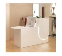 Banco reception moderno - bancone front office con angoli di sicurezza arrotondati resistente all'usura stabile design portante per spazi professionali