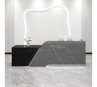 Banco reception moderno con bancone frontale - elegante tavolo cassa per alberghi saloni e negozi - O-Left 180 cm Design resistente e funzionale per spazi professionali