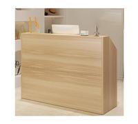 Banco Reception Moderno con cassetto chiudibile a Chiave, bancone Reception Semplice per Ufficio, Hotel, Cassa di Negozi e Hall, Elegante Design in Legno, 80 cm/31,5 Pollici