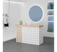 Banco reception moderno - Elegante bancone per la reception in piedi per negozi e negozi Design compatto con piano di lavoro - Elegante soluzione per il servizio clienti