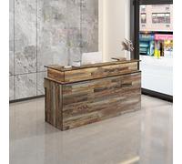 Banco reception per casse - Scrivania in legno per piccoli spazi, ideale per uffici e saloni, design funzionale per aree retail e reception