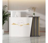 Banco reception per negozi, piccolo bancone per ricevimenti, estetico, con cassetto con serratura, per negozi, uffici, cliniche, atrio (stampato R 140 x 40 x 90 cm)
