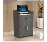 Banco reception per parrucchiere 2 livelli con cassetti di bloccaggio Maniglie in lega di alluminio Armadio a 2 ante con cerniere Angoli arrotondati Stazione di styling moderna