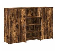 Banco Reception Rovere Fumo 155x50x103,5cm Truciolato | Superficie resistente all'umidità, design con privacy, ampio armadietto, uso versatile, montaggio facile
