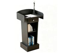 Banco ricevente a pavimento, leggio per discorsi, pulpito,Nero,+Drawer | con ampia superficie di lettura, armadietto di stoccaggio, multifunzione, facile da montare, per aula, conferenze ed eventi