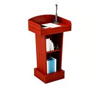 Banco ricevente a pavimento, leggio per discorsi, pulpito,Rosso,Classic | con ampia superficie di lettura, armadietto di stoccaggio, multifunzione, facile da montare, per aula, conferenze ed eventi
