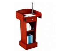 Banco ricevente a pavimento, leggio per discorsi, pulpito,Rosso,+Drawer | con ampia superficie di lettura, armadietto di stoccaggio, multifunzione, facile da montare, per aula, conferenze ed eventi