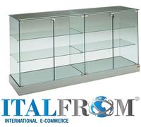 Banco Vetrina in Cristallo Temperato Espositore Arredo Negozio mis. 182x60x H90