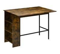 Bancone Bar Pieghevole con Scaffale a 3 Ripiani 120x76x91,4 cm Stile Industriale Marrone e Nero