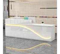 Bancone checkout e reception, banco bancario con scaffale regolabile e cassetti bloccabili, per negozio di abbigliamento, reception dell'azienda, caffetteria