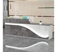 Bancone checkout e reception, banco bancario con scaffale regolabile e cassetti bloccabili, per negozio di abbigliamento, reception dell'azienda, caffetteria