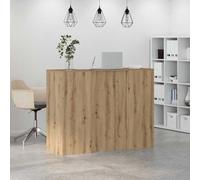 Bancone da ricevimento in rovere Artisan, 135 x 50 x 103,5 cm, tavolo da studio, tavolo da gioco, piccolo tavolo da conferenza, per soggiorno, camera da letto, cucina, studio