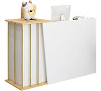 Bancone della Reception con Cassetti, Reception del Salone di Legno per Un Supermercato Moderno Semplice Minimarket Hotel Piccolo Bar Salone di Bellezza Negozio di Abbigliamento, A, 140x40x90cm