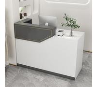Bancone Della Reception Semplice e Moderno Bancone Cassa per Negozio Banco di Reception con Cassetti Chiudibili a Chiave e Vani Portaoggetti per Salone Lobby Ufficio Cassa.(Gray,100x45x100cm)