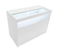 Bancone LED B1200 Bianco con 1 Ripiano a Vista e 2 Chiusi
