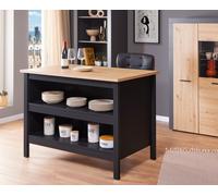 BANCONE MOD. HELINA CM 124X75 H. 91.5 BLACK E ROVERE ARTISAN