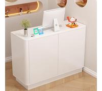 Bancone per la vendita al dettaglio, moderno bancone per reception anteriore, con cassetti bloccabili, per ufficio pagamento/salone di bellezza/hall (B, 120 cm)