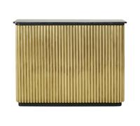 Bancone professionale in metallo ondulato color ottone e pietra nera