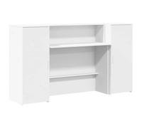 Bancone - Reception 180 x 50 x 103,5 cm, colore: Bianco | Legno di ingegneria durevole, armadio di immagazzinaggio integrato, per ufficio, hotel, clinica