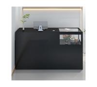 Bancone Reception con cassetto chiudibile a Chiave - Elegante bancone Reception per Piccoli Negozi, Negozi di Abbigliamento e Boutique da Donna - Nero, 100 cm/39,3 Pollici, Lato Sinistro