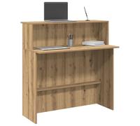 Bancone Reception, Design Versatile con Spazio di Archiviazione Integrato 100x50x103,5 cm in Truciolato Rovere Artigianale per Uffici Aziendali, Hall di Hotel, Cliniche Mediche e Saloni di Bellezza