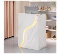 Bancone Reception Minimalista Banco Cassa Con Angoli Arrotondati Pannelli Laterali Più Profondi for I Banconi Dei Negozi Di Abbigliamento Maniglie E Cassetti Verniciati(White2,23.6x15.7x37.8")