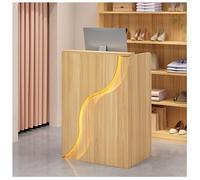 Bancone Reception Minimalista Banco Cassa Con Angoli Arrotondati Pannelli Laterali Più Profondi for I Banconi Dei Negozi Di Abbigliamento Maniglie E Cassetti Verniciati(Yellow2,39.4x15.7x37.8")