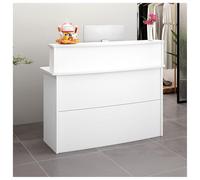Bancone Reception Moderno,Banco Check-out con luci a LED,Reception Estetica,banco reception piccolo con Cassetti,Banco di Ricevimento,per Salone,Negozio,Hotel,Ufficio(Warm white,80cm/31.4in)