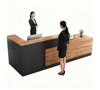 Bancone reception moderno con passacavi sul bancone - Bancone reception senza montaggio for hall, salone di bellezza, vendita al dettaglio, cassa e tavolo reception(A,63inch/160cm)