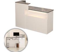 Bancone Reception Moderno, Piccolo Tavolo Reception, Bancone Reception con Bancone, Bancone Reception, Bancone Cassiere con Cassetti Chiudibili A Chiave, per Ufficio, Salone di Bel, White, 100CM