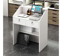 Bancone Reception, Tavolo Reception con 2 Cassetti Chiudibili A Chiave, Bancone MDF, Cashier Banco Negozio per Uffici Lobby Negozi Di Abbigliament