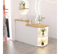 Bancone registratore di cassa moderno e minimalista con luce a LED aperta divisorio Chut Desk E Grade Materiale ideale per parrucchieri negozi al dettaglio e aree di attesa (A 2 110 x 50 x 105 cm)