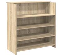 Bancone Ricevimento 100x50x103 cm, Legno di Ingegneria | Scaffali integrati, design versatile, fissaggio a parete richiesto, per ufficio, hotel, clinica