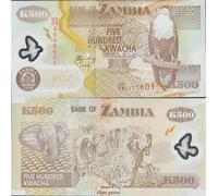 Banconota Sambia Pick-number: 43f fior di conio 2008 500 Kwacha (denaro per collezionisti - nessun mezzo di pagamento) Altri mammiferi (scimmie/dinosauri/elefanti ...)