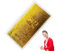 Banconote dorate dell'anno cinese, souvenir in alluminio, multicolore, con ciondolo decorativo, ornamento festivo, accessorio da collezione in stile classico, banconote per feste di Capodanno