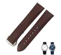 Banda di orologio in pelle di coccodrillo befia adatta per la costellazione omega de ville 18mm 19mm 20mm 21mm 22mm cinghia della pelle alligatore reale (colore: argento marrone, dimensione: 18mm)