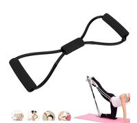 Banda di resistenza a forma di 8, bande di allungamento banda excersing per le braccia, estensore del petto, yoga, palestra, banda elastica di formazione del corpo per uso domestico (nero)