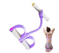 Banda di Resistenza con Pedale - Corda elastica per yoga a 6 tubi | Con maniglie e fasce elastiche con pedali in per esercizi,per Palestra, Casa, Ufficio, Esercizi di Potenziamento Muscolare