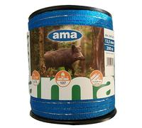 Ama Banda Elettrificata per Recinti Animali Selvatici, 200 m, Blu, 5 Conduttori in Acciaio, Resistenza Fino a 107 kg, Made in Portugal