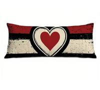 Banda Federe Cuscini Divano 50 x 150 cm, Cuscini per Divano in Lino Cotone Morbida e Traspirante, Amore Copricuscino Letto con Cerniera Invisibile Federe Cuscino per Arredamento Casa Letto T-9437