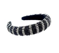 Banda per capelli, accessori per capelli Fascia for capelli in cristallo con strass colorati in spugna di lusso con diamanti e cerchi in cristallo(Black)