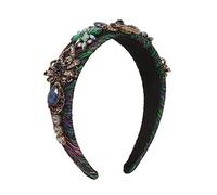Banda per capelli, accessori per capelli Set di pietre preziose di lusso leggere ricamate Fascia for capelli Fascia for capelli colorata con diamanti colorati Accessori for capelli palazzo vintage(Gre