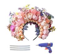 Banda per capelli floreali, fascia per la corona di fiori | Fascia della corona floreale - Copricapo di matrimonio di moda, copricapo di costume, oggetti di scena fotografici per l'evento di laurea