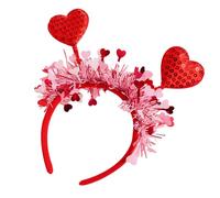 Banda per la fascia per il cuore rossa scintillante - fascia per capelli a forma di cuore rosso | Bicchieri a forma di infinito Valentine's Day Wipple Head | Accessorio per costumi di decorazio