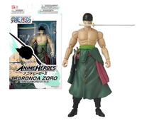 Bandai - Anime Heroes - Action Figure One Piece - Roronoa Zoro 17 cm Three Sword Style - Licenza Ufficiale One Piece - Action Figure Articolata Zoro 3 Spade - Giocattolo per Bambini dai 4 Anni - 37052