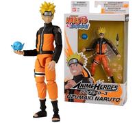 BANDAI - Anime Heroes - Naruto Shippuden - Figura Anime Heroes da 17 cm - Naruto Uzumaki - Licenza ufficiale Naruto - Figura snodata di Naruto - Giocattolo per bambini dai 4 anni in su - 36901