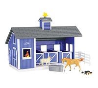 Bandai Breyer Farms Home at the Barn Playset | Set da gioco da 10 pezzi in legno con 1 cavallo Stablemates e accessori, figure di animali in plastica sono un ottimo regalo per ragazze e ragazzi