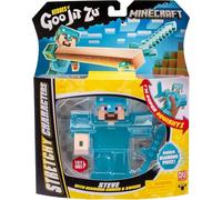 BANDAI CO42766 Heroes di Goo JIT Zu Action Figure Universo Minecraft, Steve, Estruja e Schiaccia, Multicolore