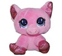 BANDAI Littlest Pet, peluche a forma di unicorno con orecchie glitterate e occhi grandi, colore rosa